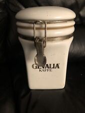 Vtg 1980s Gevalia Kaffe Canister His Majesty Swedish Coffee Canister White Gold picture