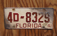 1941 Florida SUNSHINE STATE License Plate picture