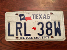 1994 Texas License Plate LRL 38W The Lone Star State TX USA White Blue Metal picture