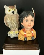 Vintage Gregory Perillo Sculpture SMALL AND WISE Native American Girl Figurine picture