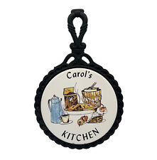 Carol’s Kitchen Personalized Name Cast Iron Trivet Vintage Breakfast Mom Gift picture
