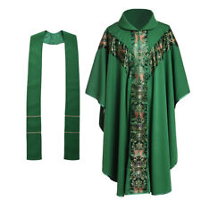 Catholic Clergy Vestments Celebrant Green Vestments Priest Chasuble with stole picture