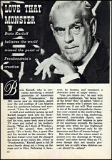 1958 Boris Karloff Love That Monster 2 page tv guide photo article    TV0 picture