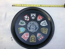 Vintage University Drinks Tray With Yale and 10 College Coats of Arms. VGC Rare picture