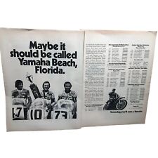 1973 Yamaha Race Team Daytona Motorcycle 2 Page Original Print Ad VTG Florida picture
