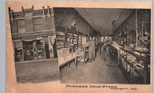 PARKER'S DRUG STORE monett mo original antique postcard missouri history shop picture