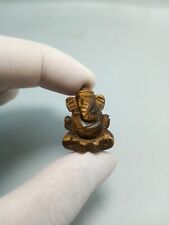 26mm Hand Carved Tiger Eyes Stone Ganesha Statue 100% Authentic Natural Stone picture
