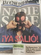 Nadie Sabe Bad Bunny Puerto Rico limited Edition Newspaper picture