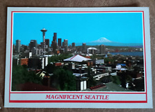 Magnificent Seattle Elliott Bay Mount Rainier Vintage Postcard Photochrome picture
