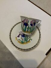 VTG RARE Adderley Iris Tea Cup and Saucer Floral Best Bone China England  picture