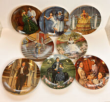 Vtg Knowles Set of 8 Gone With the Wind MGM Painted Plates by Raymond Kursar picture