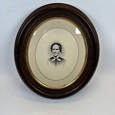 Black & White Photograph Portrait, Woman, Antique Oval Frame picture