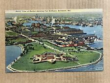 Postcard Baltimore MD Maryland Harbor Fort McHenry Aerial View Vintage PC picture