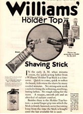 1918 WILLIAMS HOLDER TOP SHAVING PRINT AD,  MENS GROOMING, WWI ERA VTG PRINT AD picture