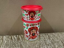 Tupperware Beautiful New Red Maria Doll Theme Set of 2 Canisters 1.3L and 575ml picture