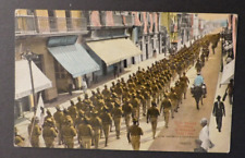 Mint RPPC Postcard Invasion of Veracruz Mexico US Army Troops Marching in Street picture