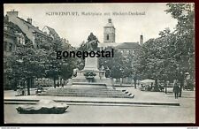 GERMANY Schweinfurt 1915 Marktplatz mit Rueckert- Denkmal. Monument picture