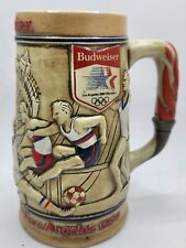 Vintage Budweiser 1984 Los Angeles Olympics Beer Stein 1980 Ceramarte Beer Mug picture