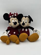 VTG Disney Store Exclusive Mickey & Minnie Mouse Corduroy Plush Animals Toy picture