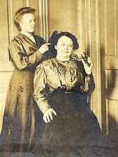 L8 Photograph Victorian Woman Getting Hair Brushed Styled Women Ladies Hairdo  picture