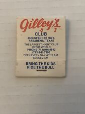Vintage Gilley’s Night Club Matchbook Full Unstruck Matches Ad Souvenir Texas picture