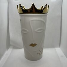 Starbucks 2016 Siren Anniversary Ceramic Travel Mug Tumbler Gold Crown Lips picture