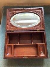 Antique Correspondence Wooden Box w Mirror and Provenance picture