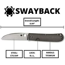 Spyderco Knives Swayback Frame Lock Solid Titanium CTS XHP Stainless C249TIP picture