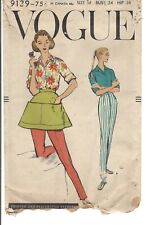 Vintage 50's Vogue Sewing Pattern 9139 SZ 14 Day Shirt Pants & Apron picture