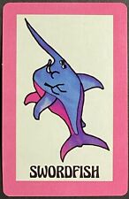 Swordfish Cartoon Vintage 1975 Single Swap Fish Whitman Game Card picture