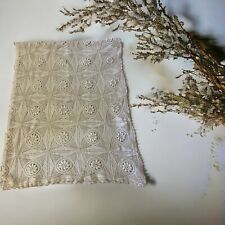 Antique Beige/Off White Crochet Bedspread/Tablecloth 74”x84”.  picture