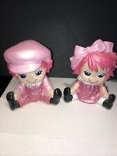 ADORABLE VINTAGE HAND PAINTED CERAMIC BOY AND GIRL FIGURINES picture