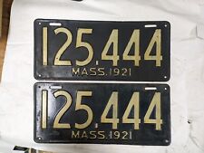 Vintage 1921 Massachusetts license plates MA Mass 21 Plate picture
