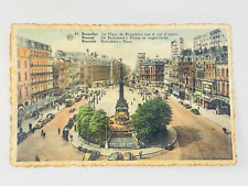 Vintage Postcard Albert Colored Etching Brussels Belgium The Place de Brouckère picture