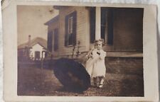 Vintage Postcard RPPC Little Girl Holding On To Gramaphone Horn c1909 ( A103) picture