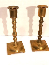 Vintage Retro Pair of Solid Brass Candlesticks 7