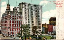 VINTAGE POSTCARD WASHINGTON & BOWLING GREEN BUILDINGS NEW YORK CITY c. 1902-1905 picture