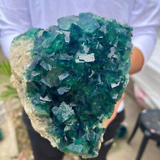 5lb NATURAL Green Cube FLUORITE Quartz Crystal Cluster Mineral Specimen picture