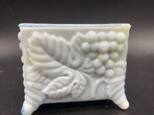 Vintage Boyd Glass Tinted Milk Glass Grape Pattern Cigarette Playing Card Holder picture
