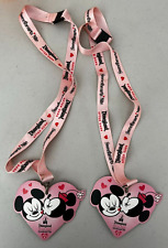 Lot 2 Disneyland After Dark Sweethearts Nite 2022 Mickey & Minnie Pink Lanyards picture