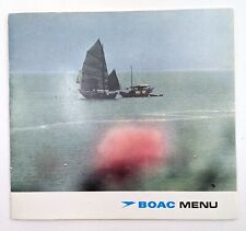 BOAC Menu circa 1960s MCM London to Chicago Asian Junk Ship on Cover Vintage picture