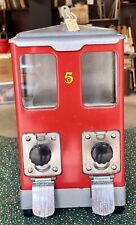 Vintage 1930’s 5c Candy-King 2 Compartment Gum Candy Vending Machine Works W/Key picture