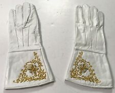 CIVIL WAR US UNION EMBROIDERED LEATHER GAUNTLETS GLOVES-LARGE picture