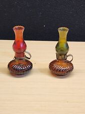 Vintage Miniature doll house hobby Oil Chamber Lamp lot of 2 picture