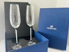 Swarovski CRYSTALLINE Toasting Flutes Set Of 2 New In Box Champagne Crystal Stem picture