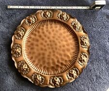 Vintage Gregorian Copper Tray/Platter/Wall Decor Hammered Scallop Floral 13.75” picture