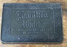 VINTAGE HAMILTON WATCH RAILROAD TIME KEEPER OF AMERICA LEATHER WALLET, DENVER picture