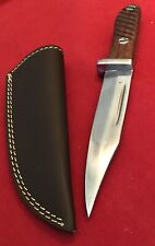 WW2 CUSTOM MADE KNIFE - EXCELLENT WOOD HANDLE - NEW LEATHER SHEATH picture