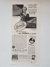 1937 Spring-Air Mattress Holland MI Stevens Hotel Chicago vintage Print Ad picture