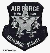 USAF HERITAGE FLIGHT DEMO TEAM -F-16- F-22 -F-35- A-10 -ORIGINAL-BLACK-VEL PATCH picture